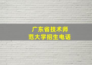 广东省技术师范大学招生电话