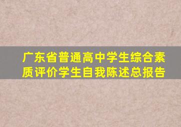 广东省普通高中学生综合素质评价学生自我陈述总报告