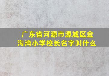 广东省河源市源城区金沟湾小学校长名字叫什么