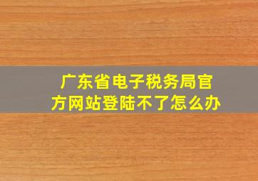 广东省电子税务局官方网站登陆不了怎么办