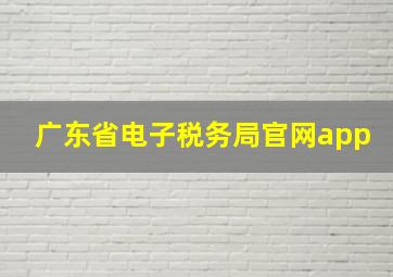 广东省电子税务局官网app