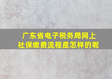 广东省电子税务局网上社保缴费流程是怎样的呢