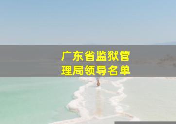 广东省监狱管理局领导名单