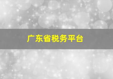 广东省税务平台