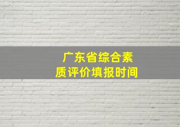 广东省综合素质评价填报时间