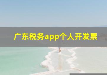 广东税务app个人开发票