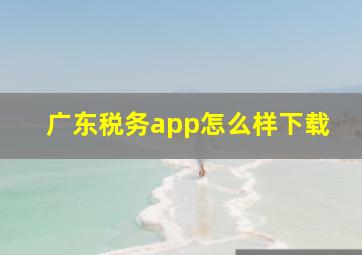 广东税务app怎么样下载