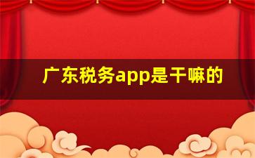 广东税务app是干嘛的