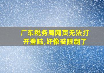 广东税务局网页无法打开登陆,好像被限制了