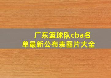 广东篮球队cba名单最新公布表图片大全