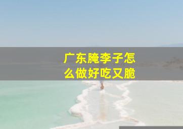 广东腌李子怎么做好吃又脆