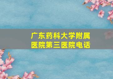 广东药科大学附属医院第三医院电话