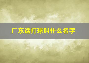 广东话打球叫什么名字