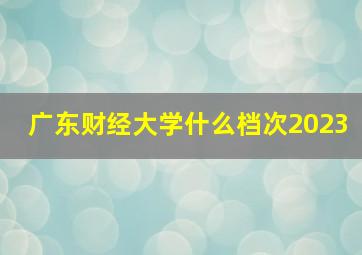 广东财经大学什么档次2023