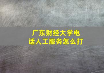 广东财经大学电话人工服务怎么打