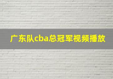 广东队cba总冠军视频播放