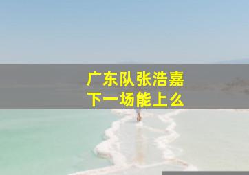 广东队张浩嘉下一场能上么