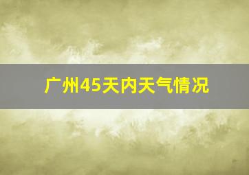 广州45天内天气情况