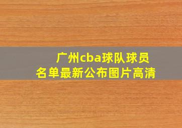 广州cba球队球员名单最新公布图片高清