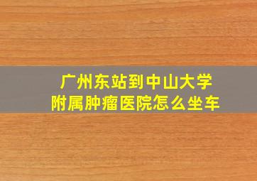 广州东站到中山大学附属肿瘤医院怎么坐车