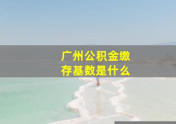 广州公积金缴存基数是什么