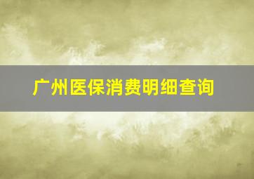 广州医保消费明细查询