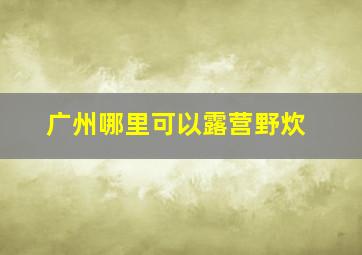 广州哪里可以露营野炊