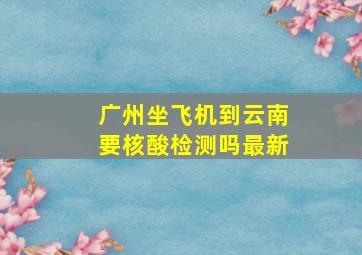 广州坐飞机到云南要核酸检测吗最新