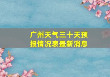 广州天气三十天预报情况表最新消息