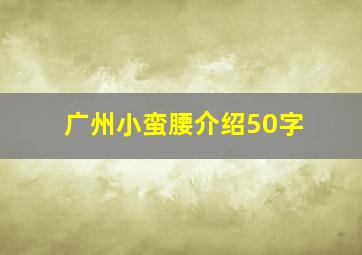 广州小蛮腰介绍50字