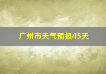 广州市天气预报45天