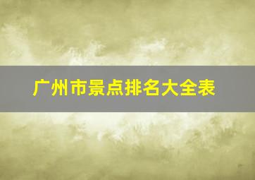 广州市景点排名大全表