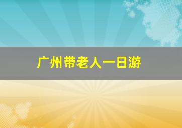 广州带老人一日游