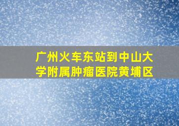 广州火车东站到中山大学附属肿瘤医院黄埔区