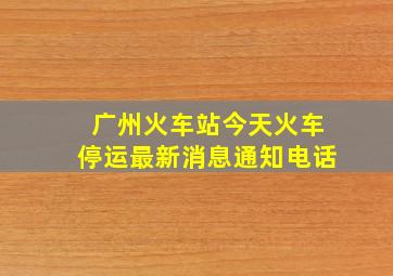 广州火车站今天火车停运最新消息通知电话