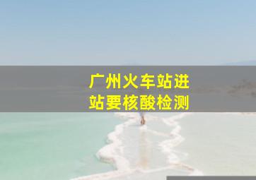 广州火车站进站要核酸检测