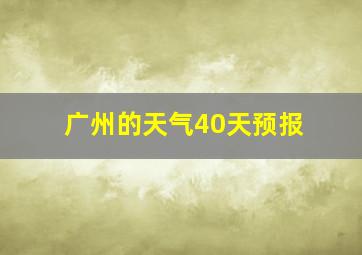 广州的天气40天预报