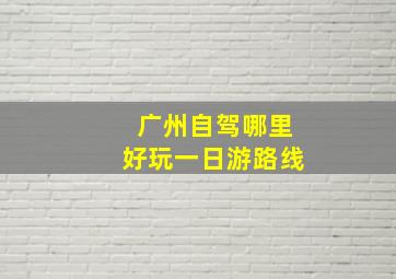 广州自驾哪里好玩一日游路线