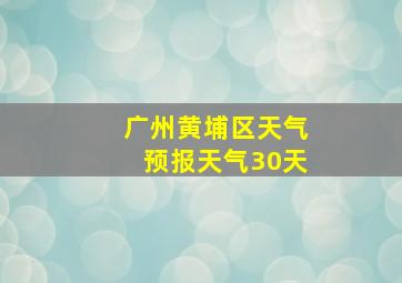 广州黄埔区天气预报天气30天