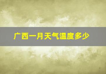 广西一月天气温度多少