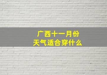 广西十一月份天气适合穿什么