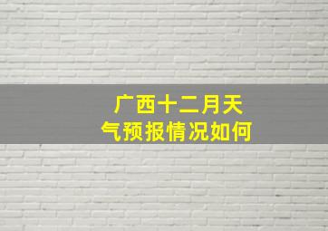 广西十二月天气预报情况如何