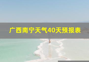 广西南宁天气40天预报表