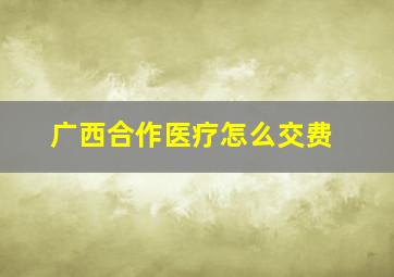 广西合作医疗怎么交费