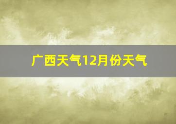 广西天气12月份天气