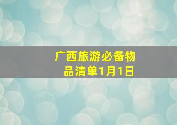 广西旅游必备物品清单1月1日