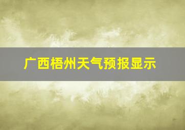 广西梧州天气预报显示