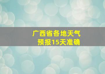 广西省各地天气预报15天准确