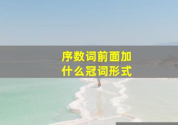 序数词前面加什么冠词形式