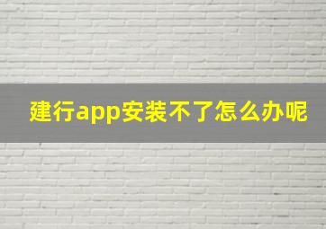 建行app安装不了怎么办呢